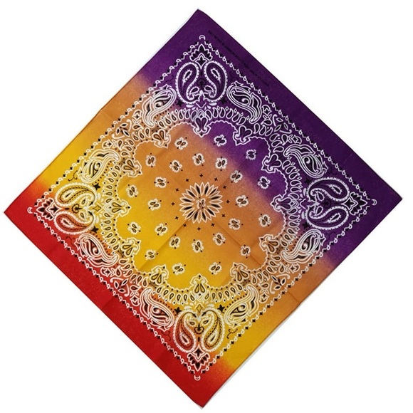 revolve gradient square cotton bandana / head scarf - Picture 1 of 3
